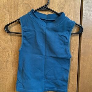 Sleeveless Blue Top
